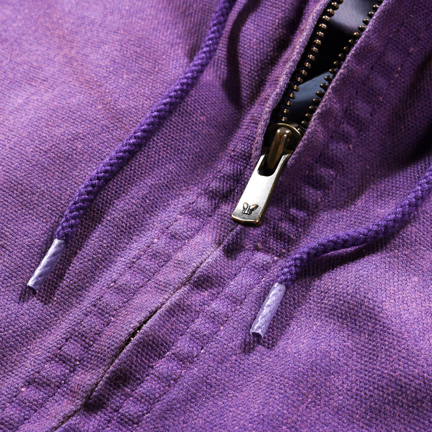 NEEDLES ZIP HOODED WORK JACKET PURPLE