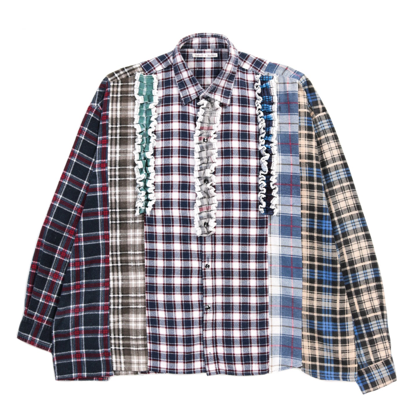 REBUILD BY NEEDLES FLANNEL SHIRT -> 5 CUTS FRILL - C