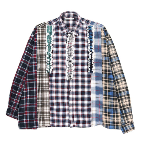 REBUILD BY NEEDLES FLANNEL SHIRT -> 5 CUTS FRILL - C
