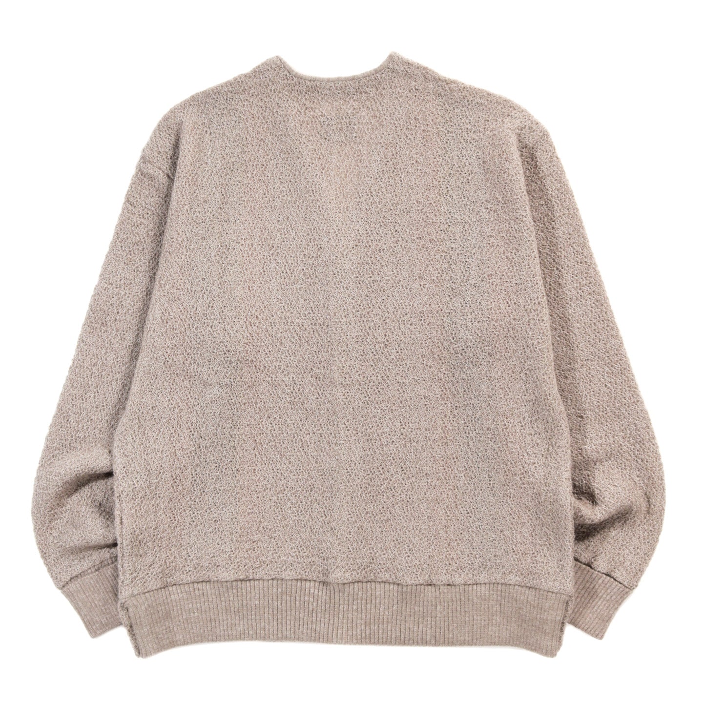 NEEDLES KNIT CARDIGAN CREPE WEAVE STRIPE TAUPE