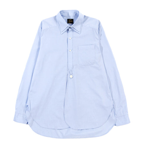 NEEDLES DOUBLE REGULAR COLLAR EDW SHIRT COTTON BROADCLOTH SAX BLUE