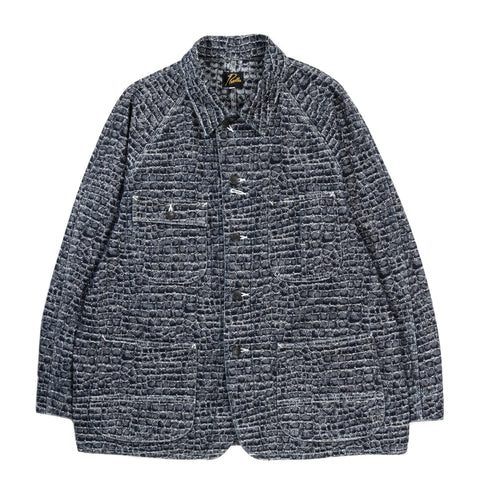 NEEDLES COVERALL 10OZ. CROCODILE JACQUARD DENIM INDIGO