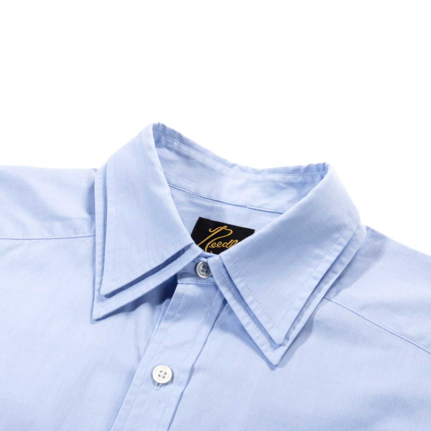 NEEDLES DOUBLE REGULAR COLLAR EDW SHIRT COTTON BROADCLOTH SAX BLUE