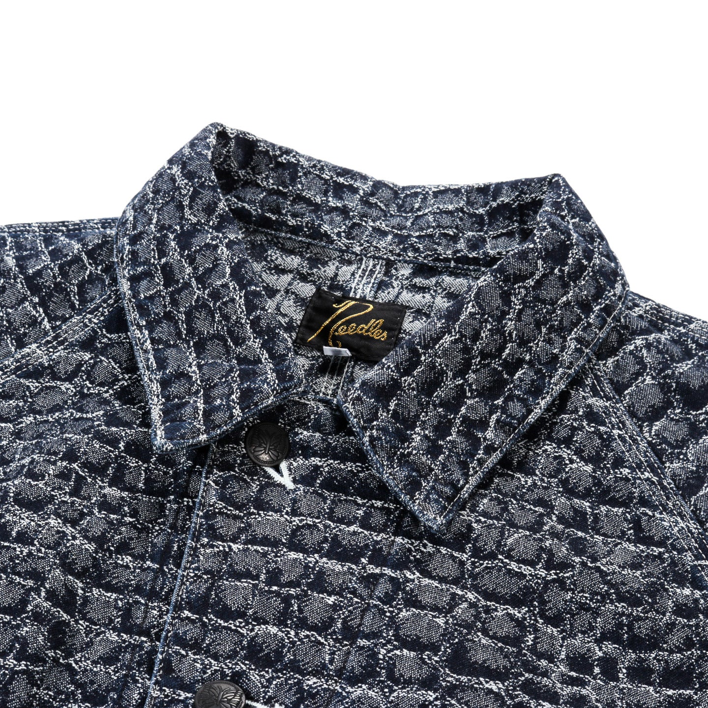 NEEDLES COVERALL 10OZ. CROCODILE JACQUARD DENIM INDIGO