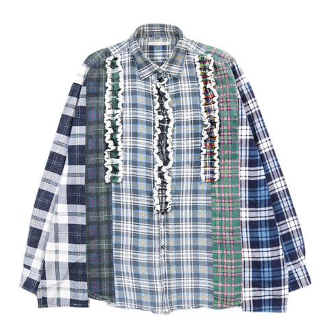REBUILD BY NEEDLES FLANNEL SHIRT -> 5 CUTS FRILL - A