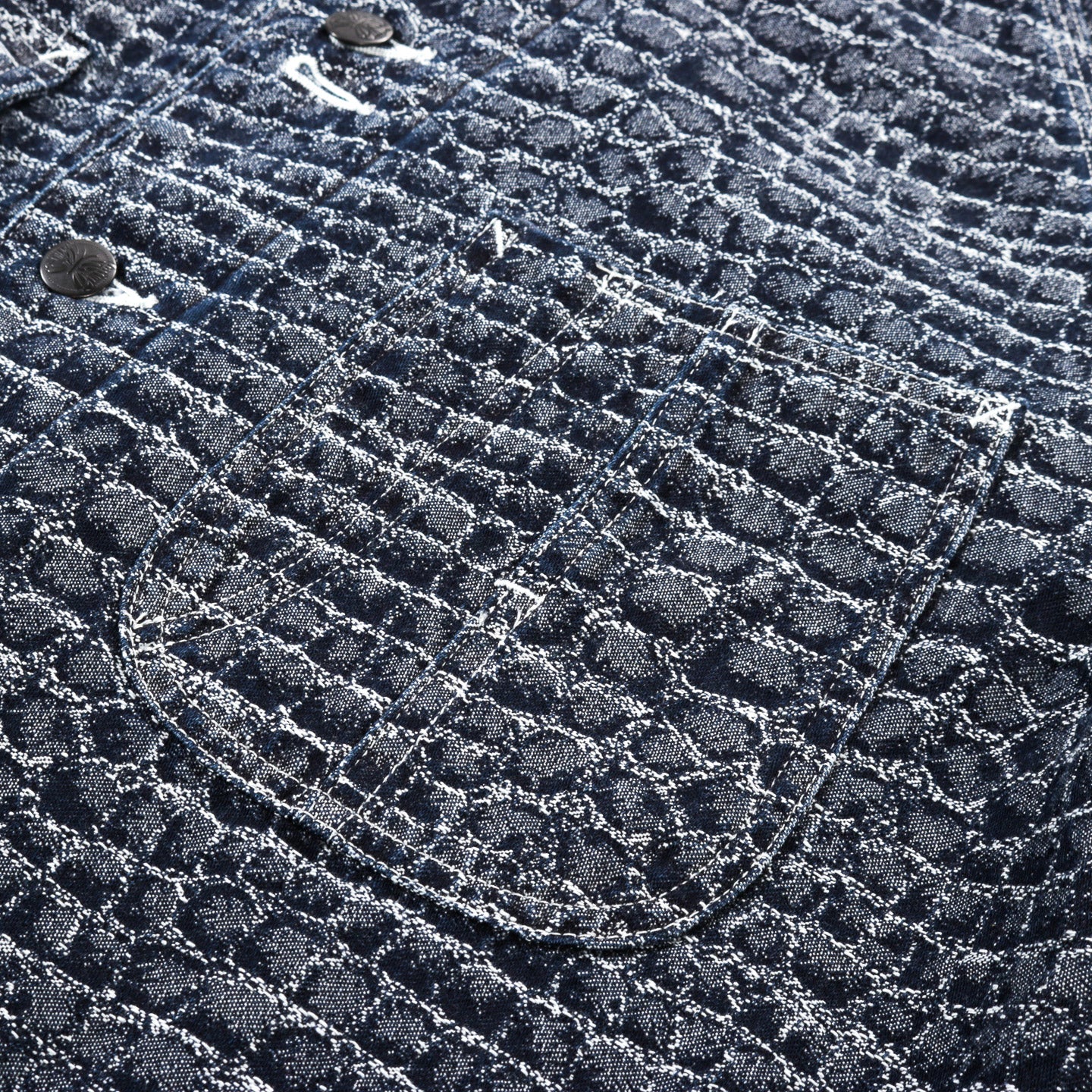 NEEDLES COVERALL 10OZ. CROCODILE JACQUARD DENIM INDIGO