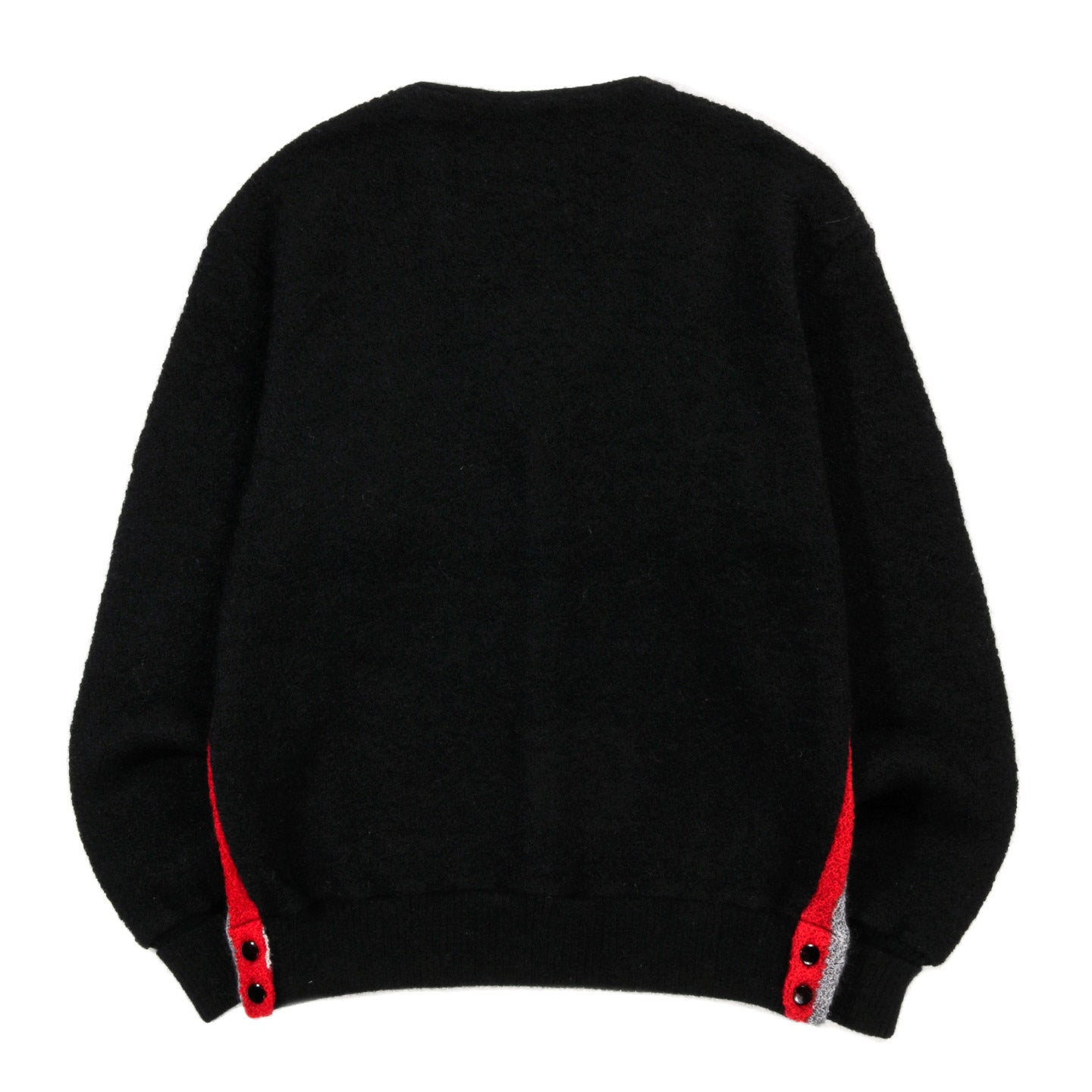 NEEDLES KNIT CARDIGAN CREPE WEAVE STRIPE BLACK