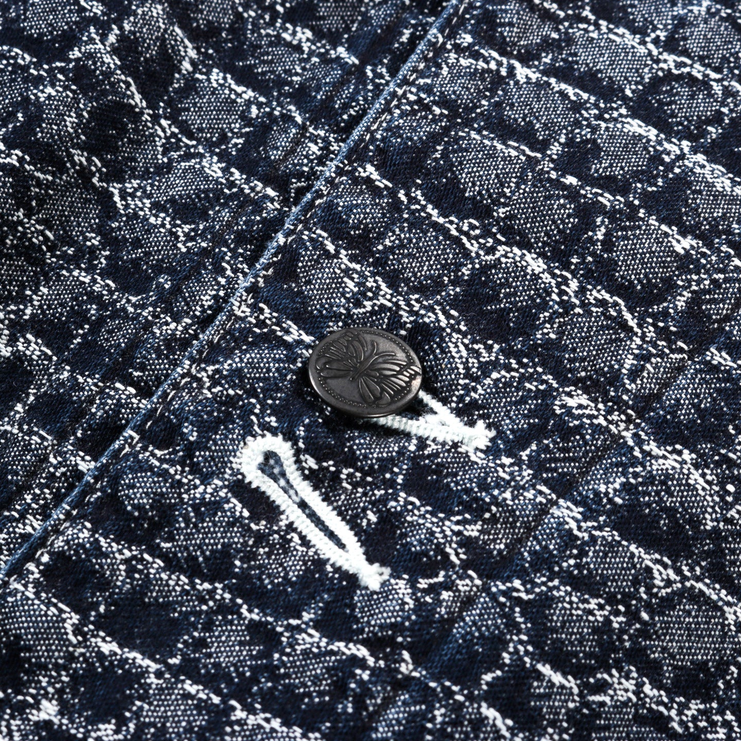 NEEDLES COVERALL 10OZ. CROCODILE JACQUARD DENIM INDIGO