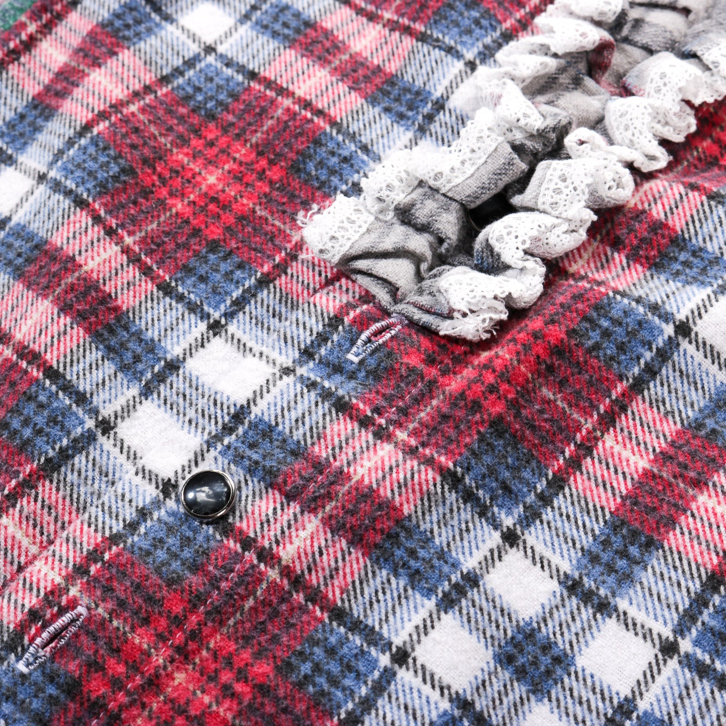 REBUILD BY NEEDLES FLANNEL SHIRT -> 5 CUTS FRILL - D