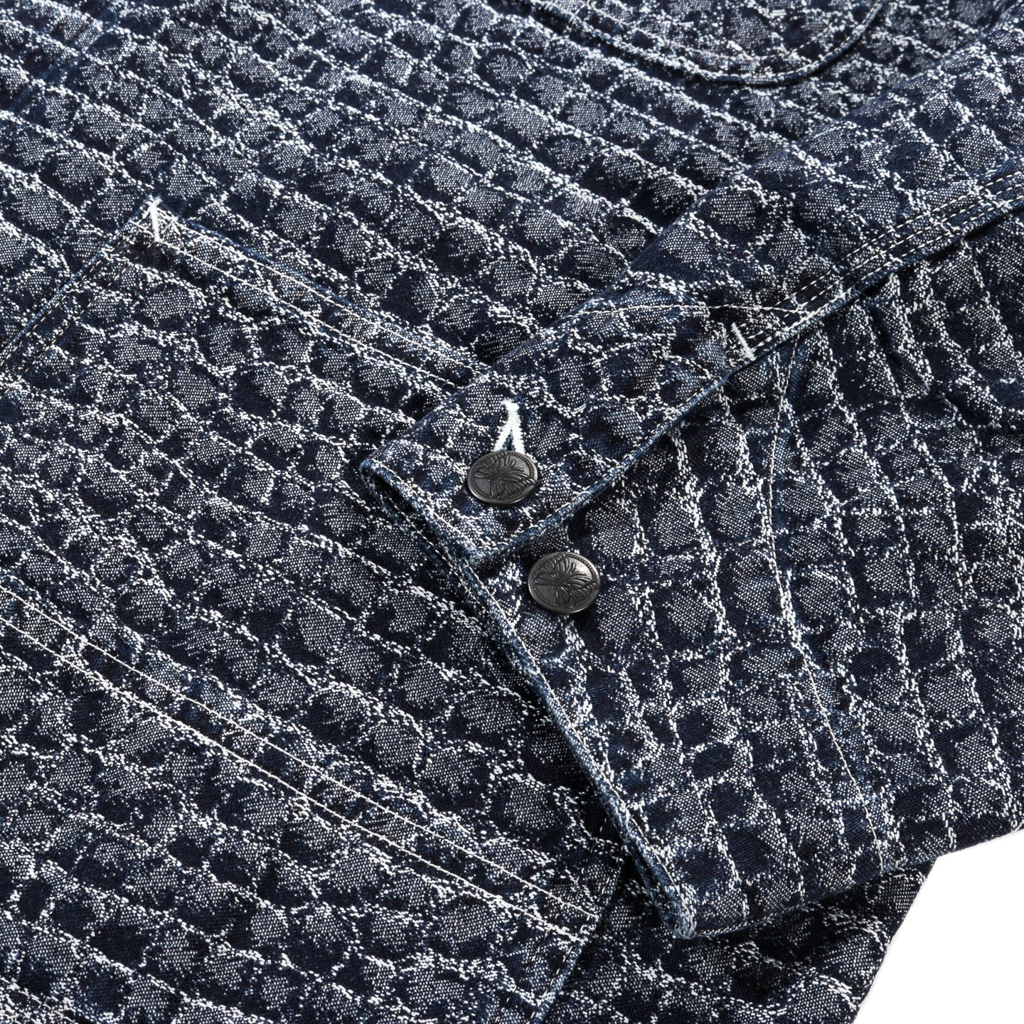 NEEDLES COVERALL 10OZ. CROCODILE JACQUARD DENIM INDIGO
