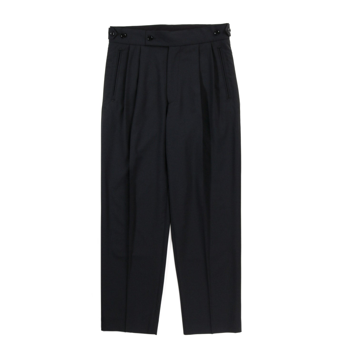 NEEDLES TUCKED SIDE TAB TROUSER POLY CLOTH BLACK