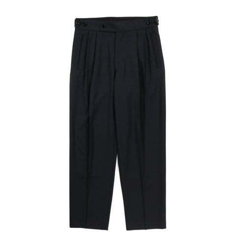 NEEDLES TUCKED SIDE TAB TROUSER POLY CLOTH BLACK