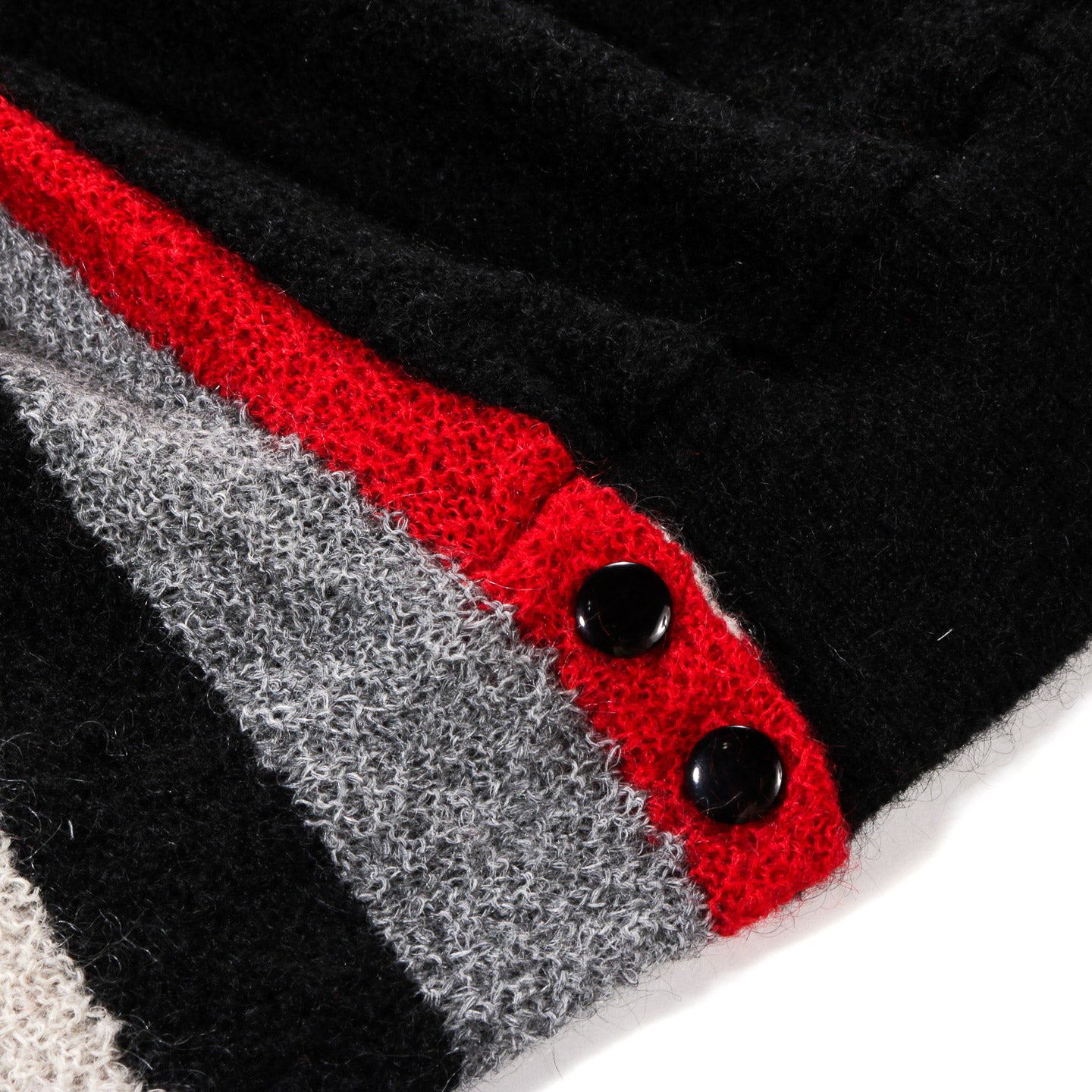 NEEDLES KNIT CARDIGAN CREPE WEAVE STRIPE BLACK