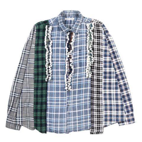 REBUILD BY NEEDLES FLANNEL SHIRT -> 5 CUTS FRILL - E