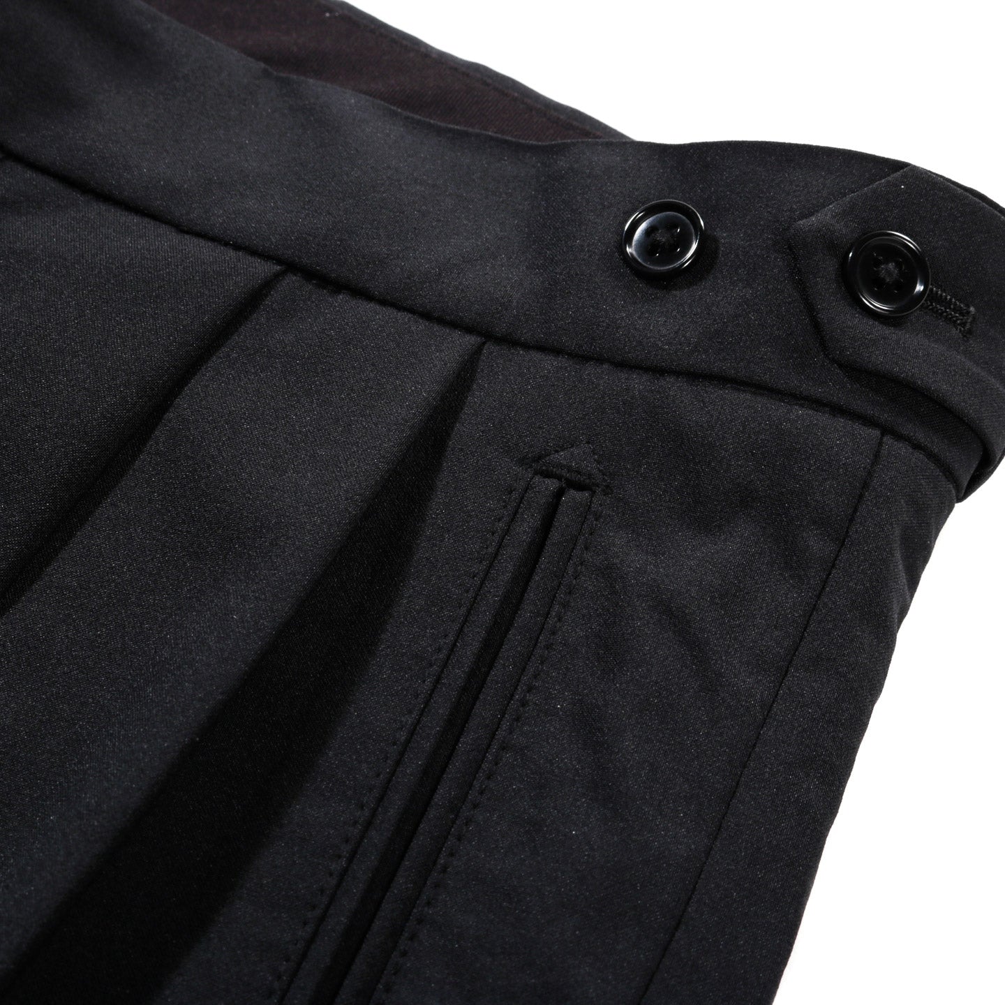 NEEDLES TUCKED SIDE TAB TROUSER POLY CLOTH BLACK