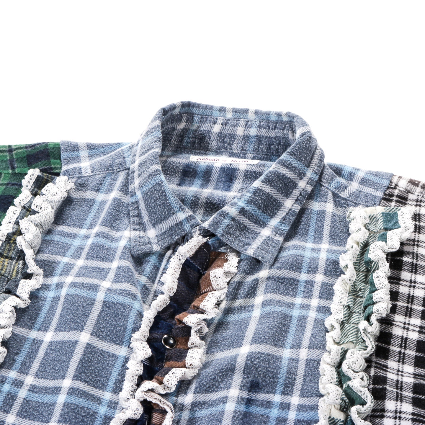 REBUILD BY NEEDLES FLANNEL SHIRT -> 5 CUTS FRILL - E