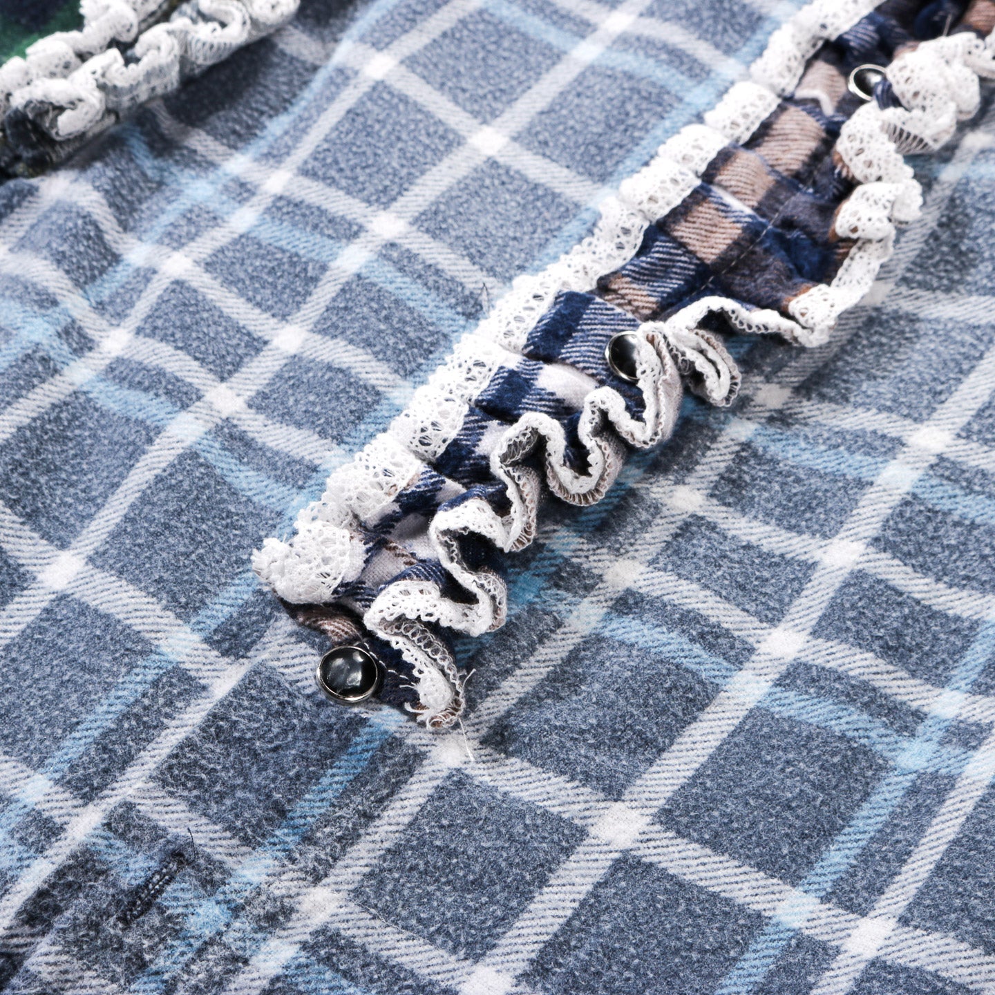 REBUILD BY NEEDLES FLANNEL SHIRT -> 5 CUTS FRILL - E