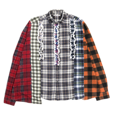 REBUILD BY NEEDLES FLANNEL SHIRT -> 5 CUTS FRILL - F