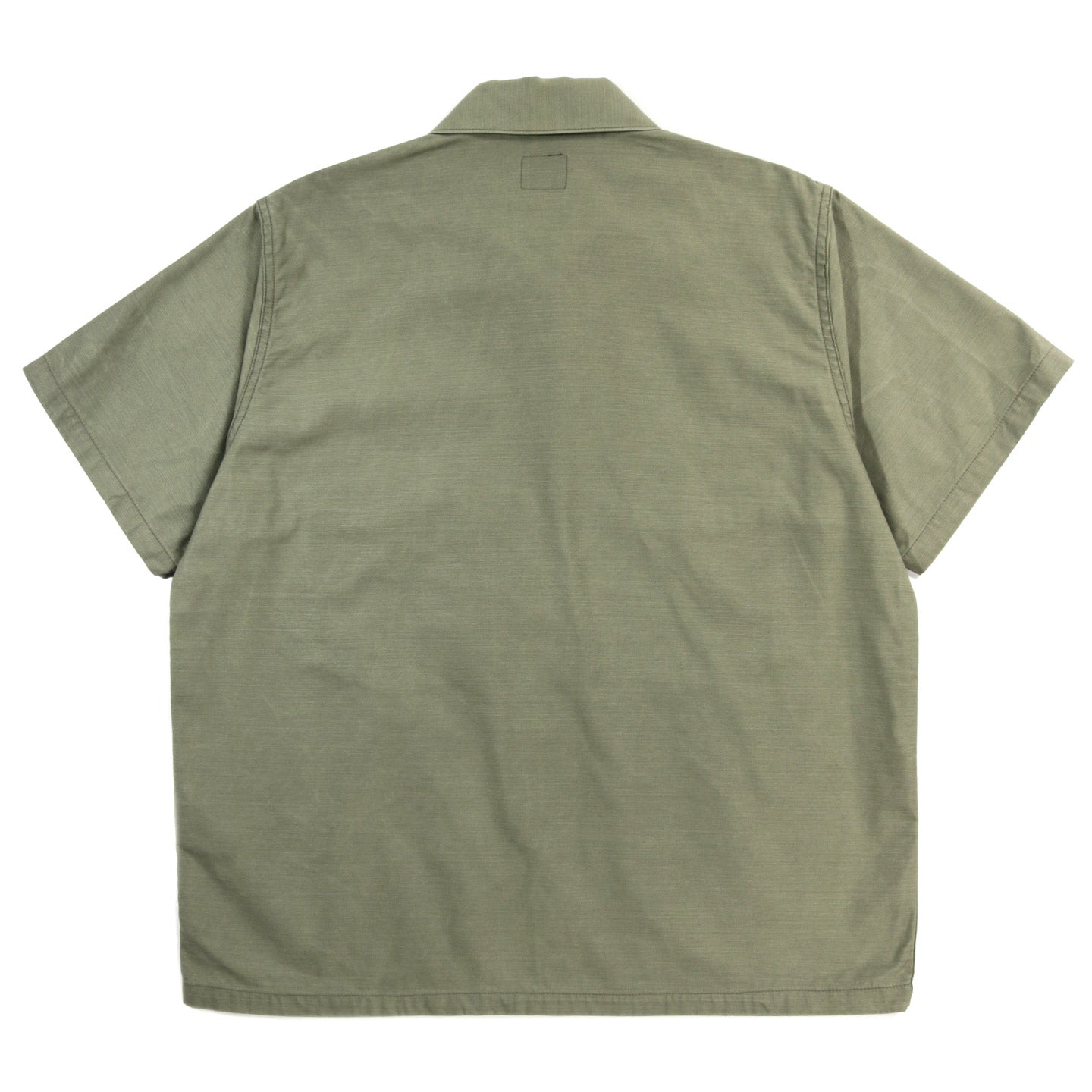 NEEDLES S/S FATIGUE SHIRT BACK SATEEN OLIVE