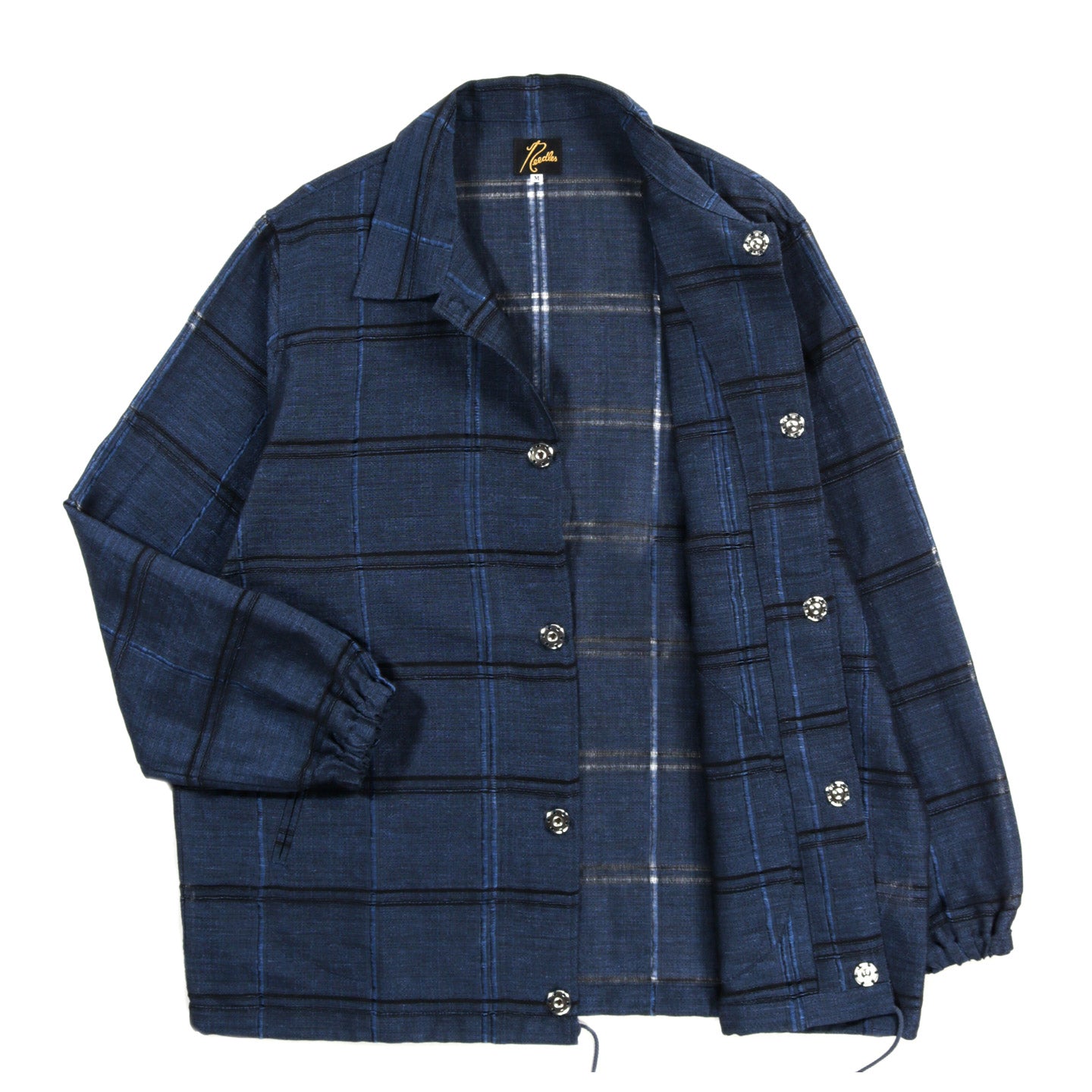 NEEDLES COACH JACKET PLAID JACQUARD BLUE