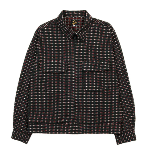 NEEDLES SPORTS JACKET SMALL DOBBY SQUARE BLACK