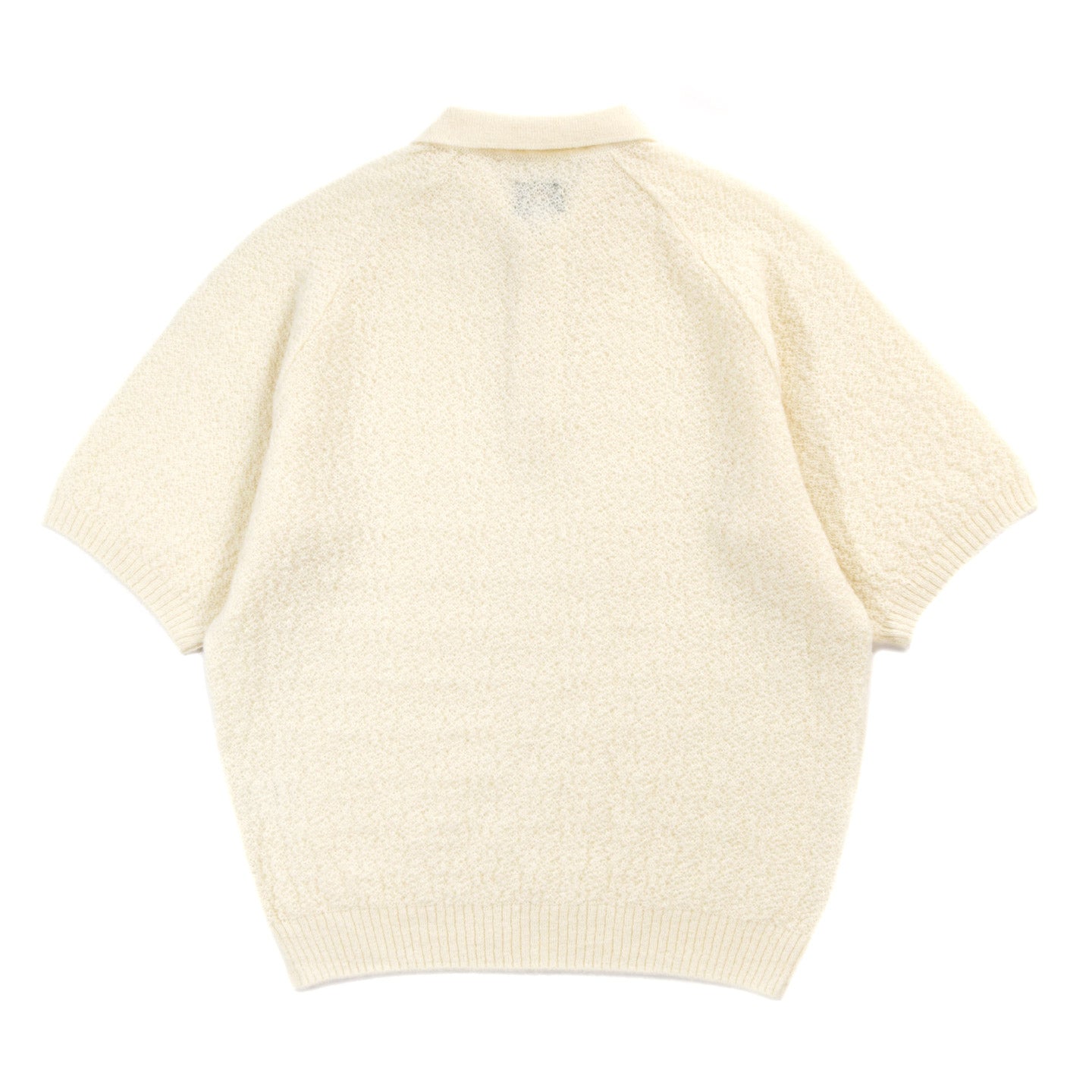 NEEDLES S/S POLO SWEATER CREPE WEAVE IVORY