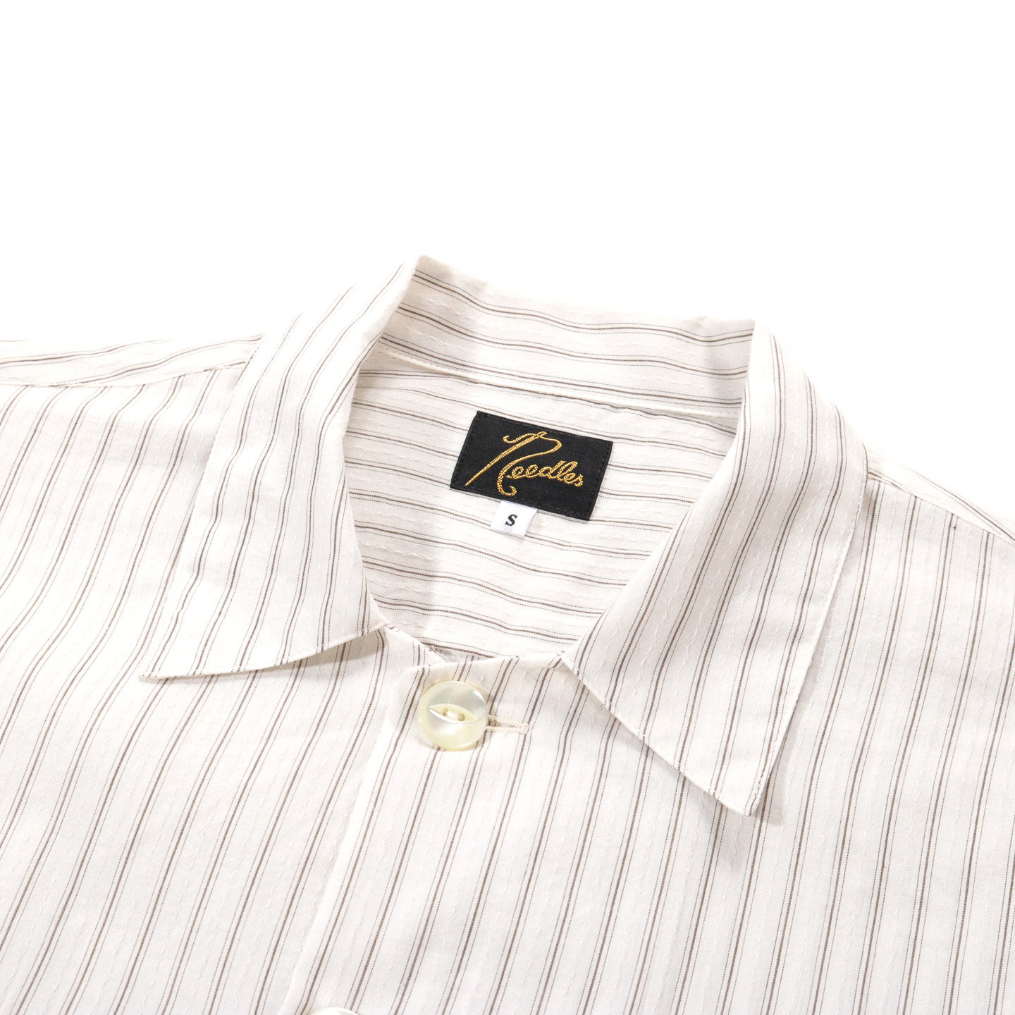NEEDLES UNCON SHIRT DOBBY STRIPE BROWN