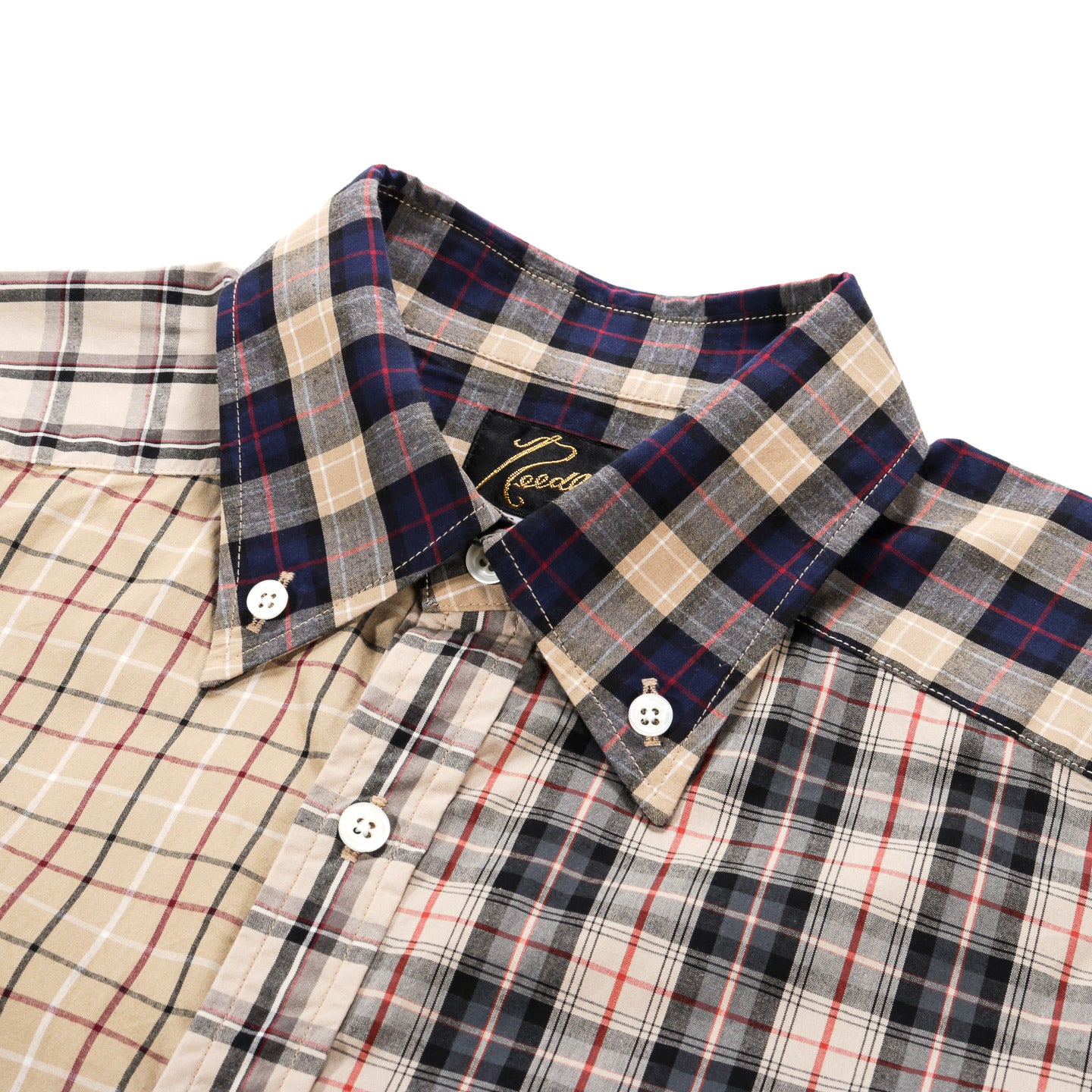 NEEDLES B.D. EDW SHIRT PLAID CLOTH / CRAZY KHAKI