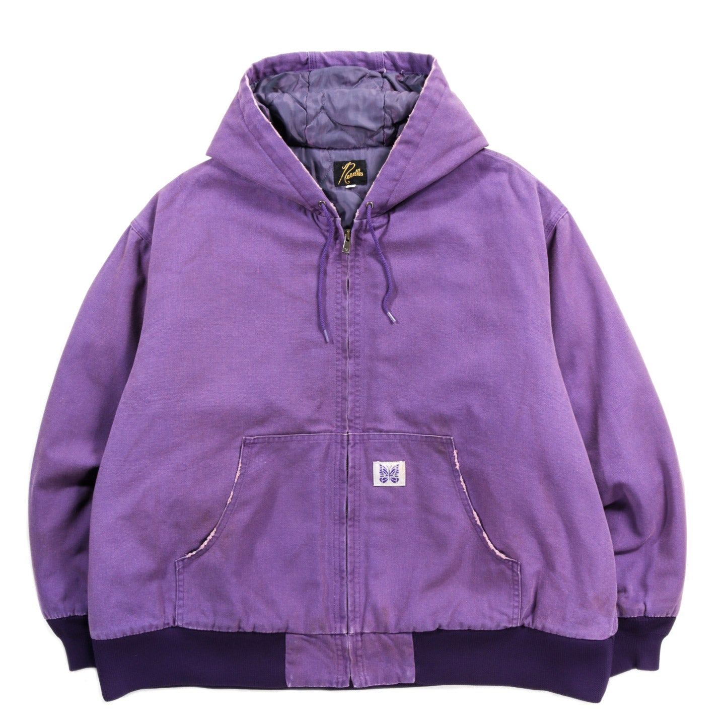 NEEDLES ZIP HOODED WORK JACKET PURPLE