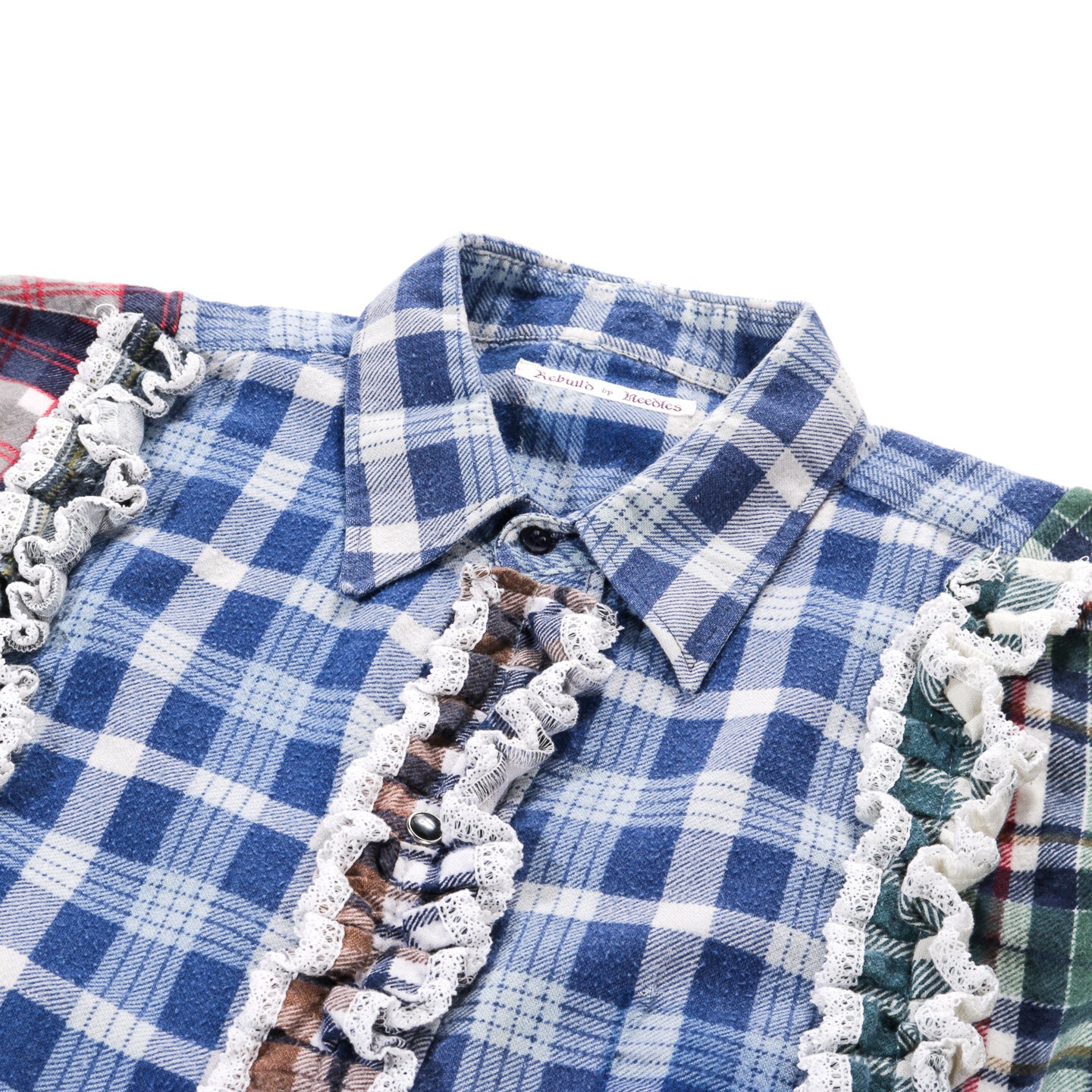REBUILD BY NEEDLES FLANNEL SHIRT -> 5 CUTS FRILL - B