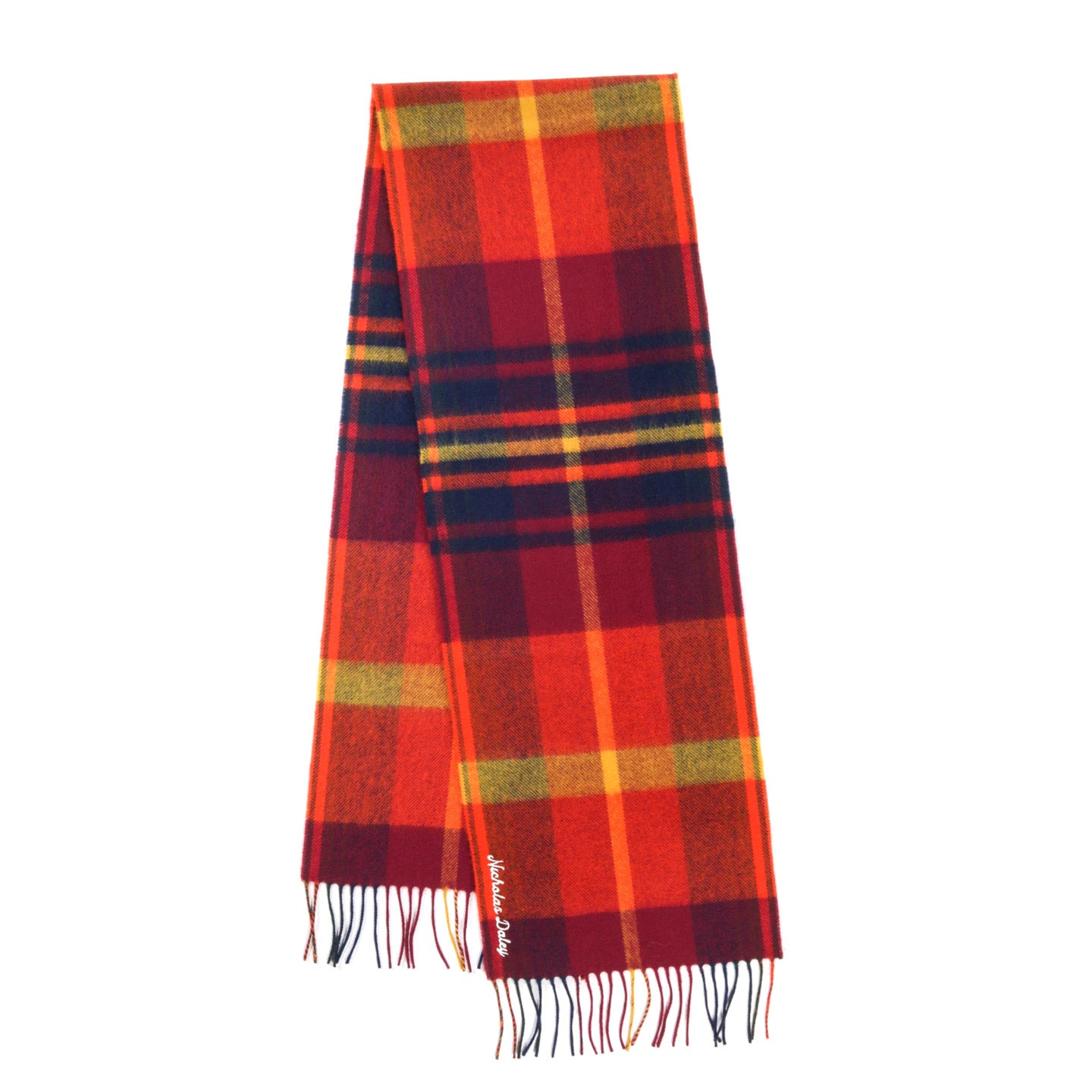 NICHOLAS DALEY TARTAN LAMBSWOOL SCARF LOCHCARRON MADRAS