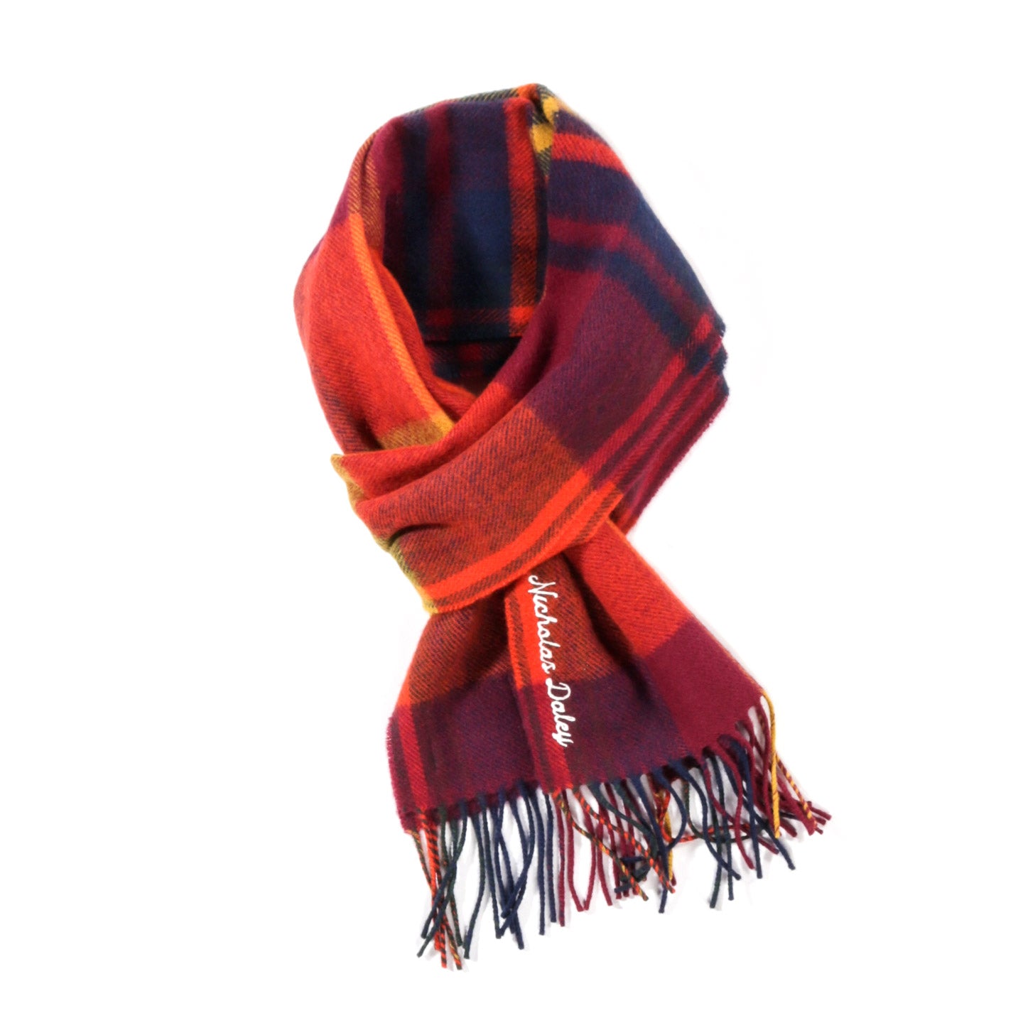 NICHOLAS DALEY TARTAN LAMBSWOOL SCARF LOCHCARRON MADRAS