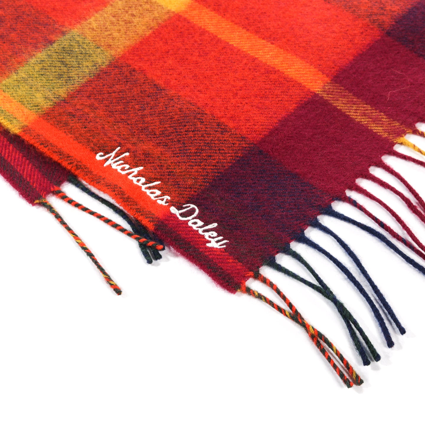 NICHOLAS DALEY TARTAN LAMBSWOOL SCARF LOCHCARRON MADRAS