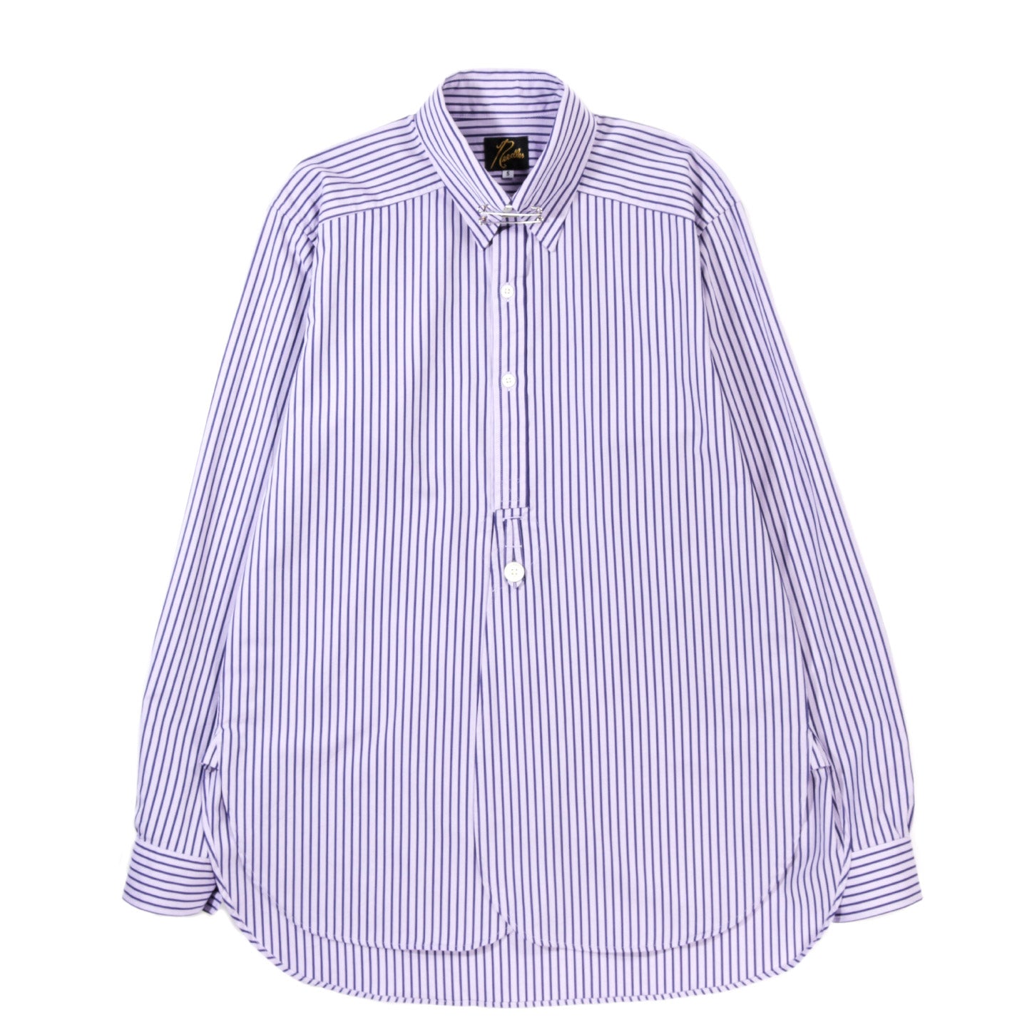 NEEDLES PINHOLE REGULAR COLLAR EDW SHIRT PURPLE STRIPE