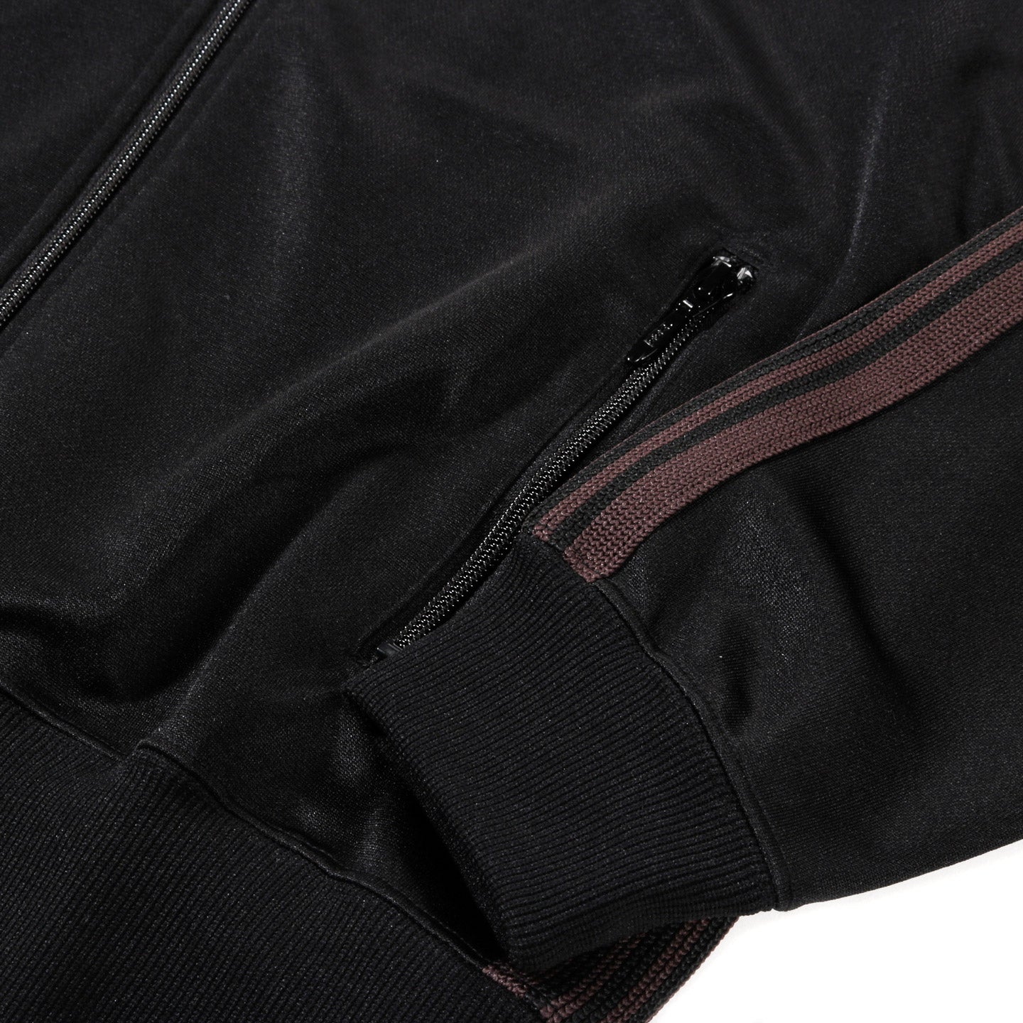 NEEDLES TRACK JACKET POLY SMOOTH BLACK