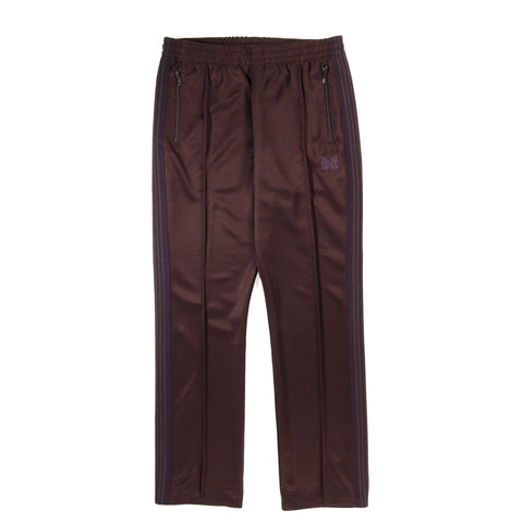 NEEDLES NARROW TRACK PANT POLY SMOOTH DARK BROWN