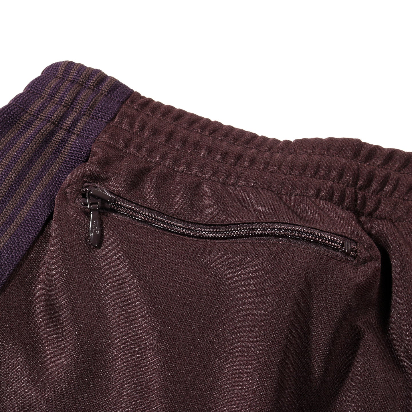 NEEDLES NARROW TRACK PANT POLY SMOOTH DARK BROWN