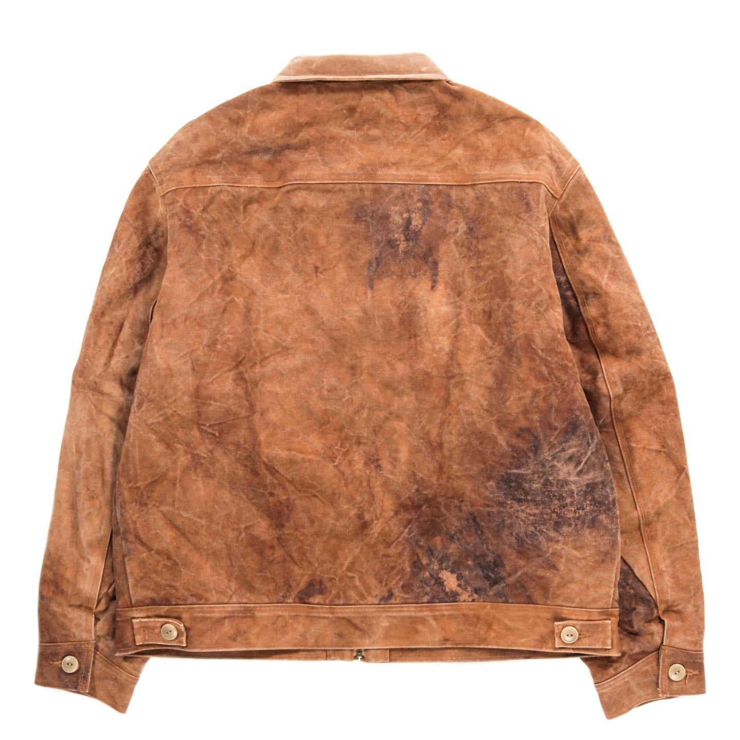 NEEDLES ZIPPED WORK JACKET DUCK CANVAS / KAKISHIBU DYE BROWN