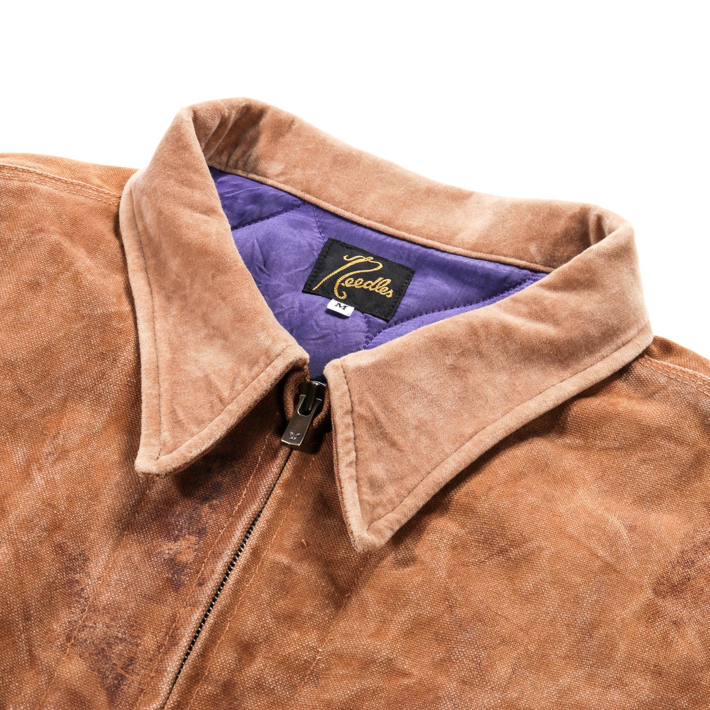 NEEDLES ZIPPED WORK JACKET DUCK CANVAS / KAKISHIBU DYE BROWN