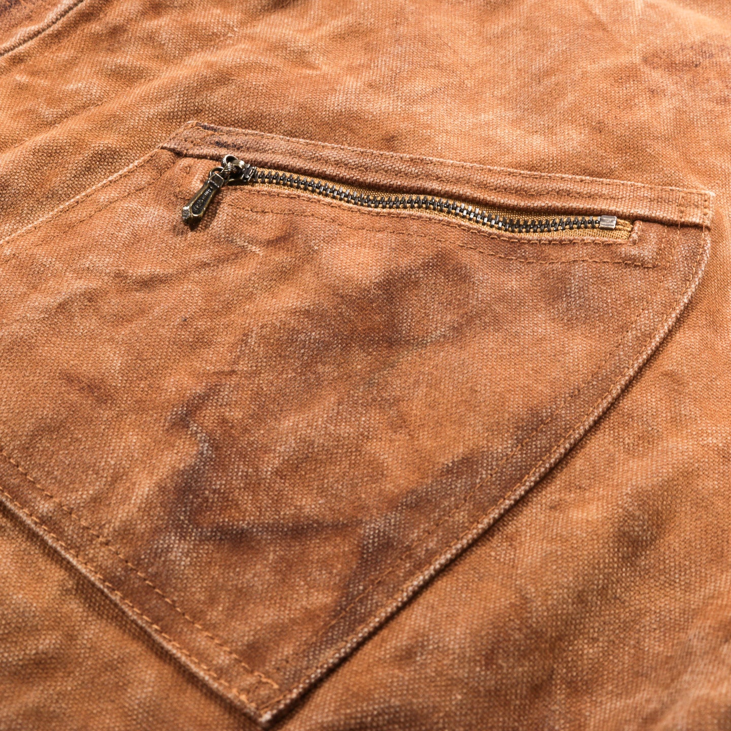 NEEDLES ZIPPED WORK JACKET DUCK CANVAS / KAKISHIBU DYE BROWN