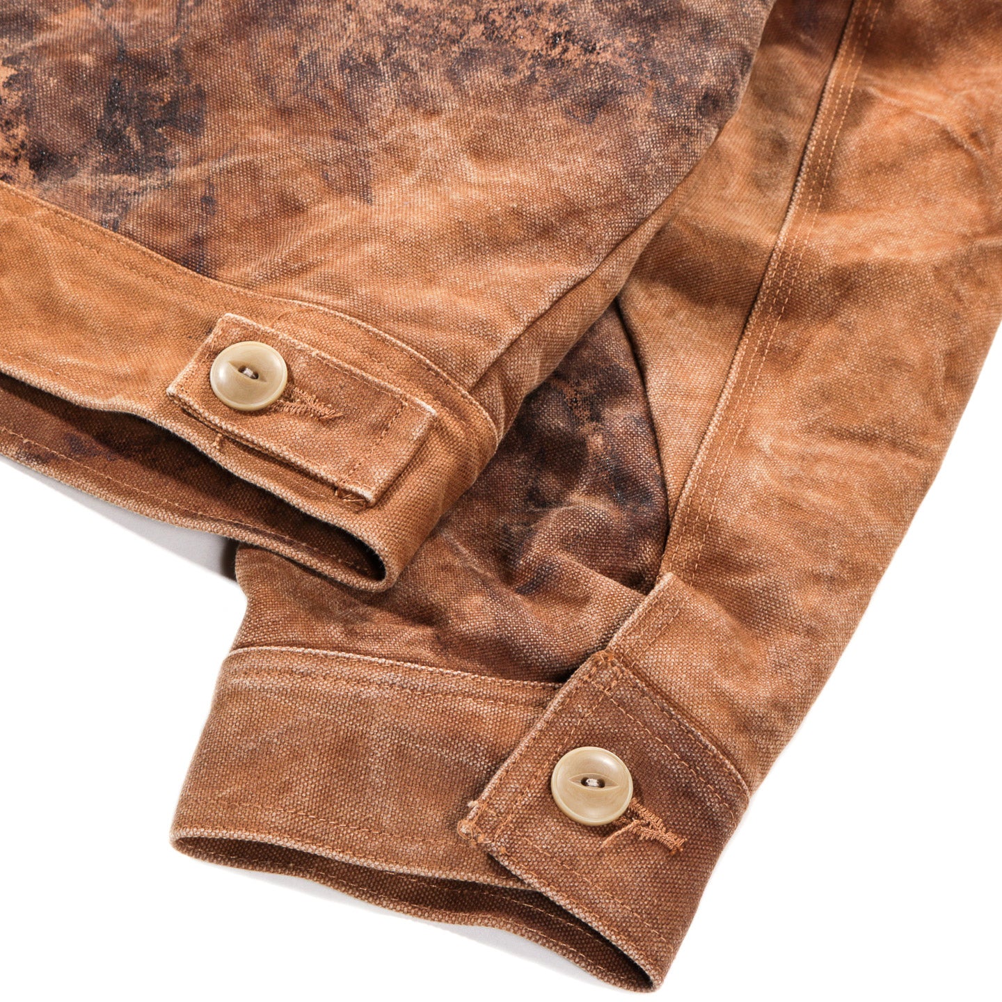 NEEDLES ZIPPED WORK JACKET DUCK CANVAS / KAKISHIBU DYE BROWN