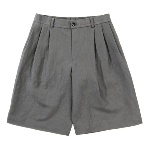 N.HOOLYWOOD 2251-PT50 WOOL / LINEN PLEATED EASY SHORTS GRAY