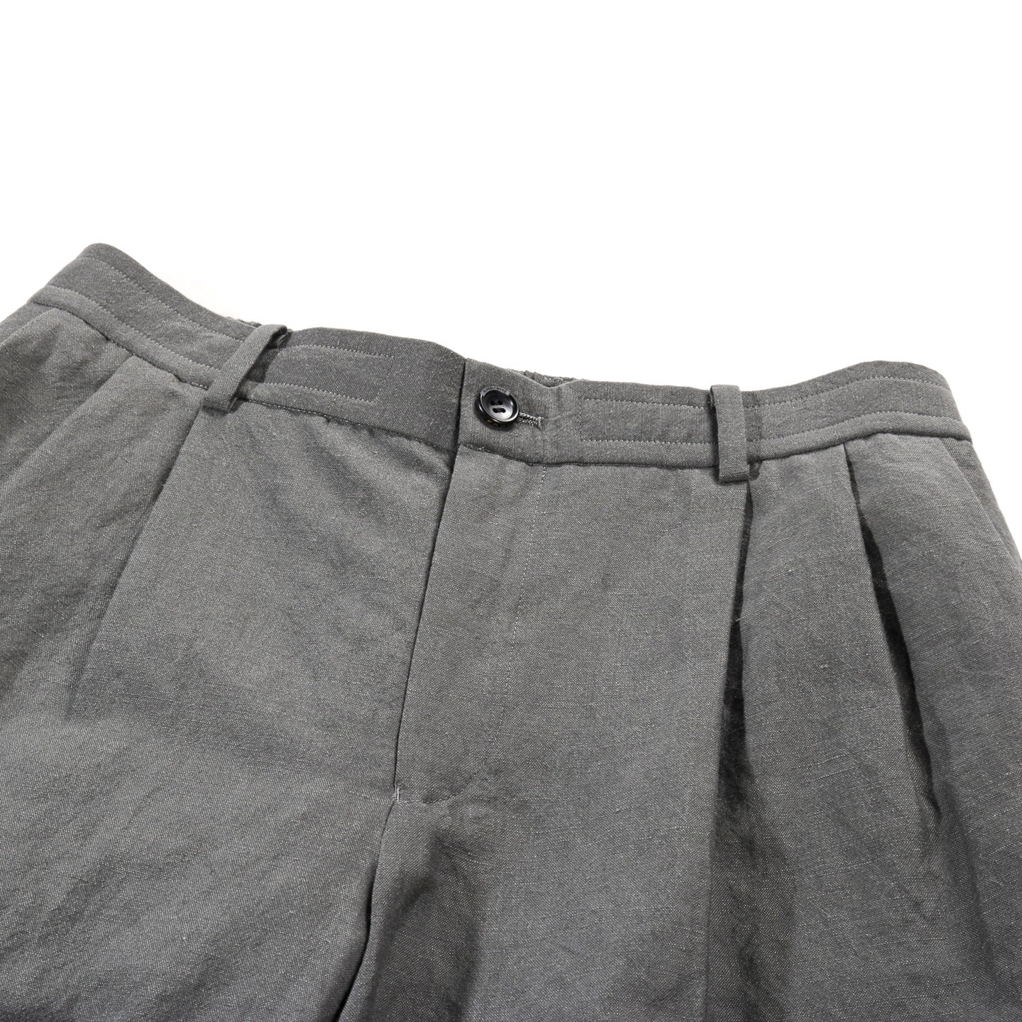 N.HOOLYWOOD 2251-PT50 WOOL / LINEN PLEATED EASY SHORTS GRAY
