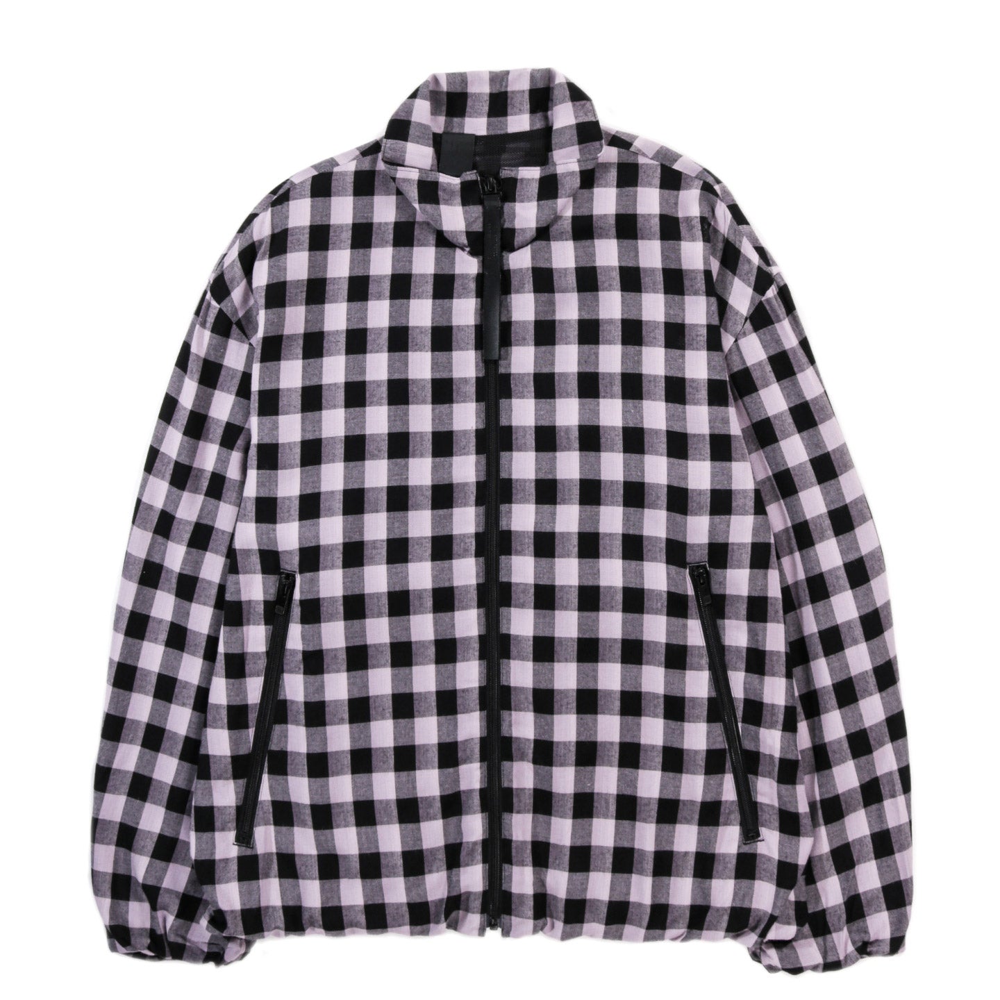 N.HOOLYWOOD 2251-BL08 RAYON TRACK BLOUSON BLACK CHECK