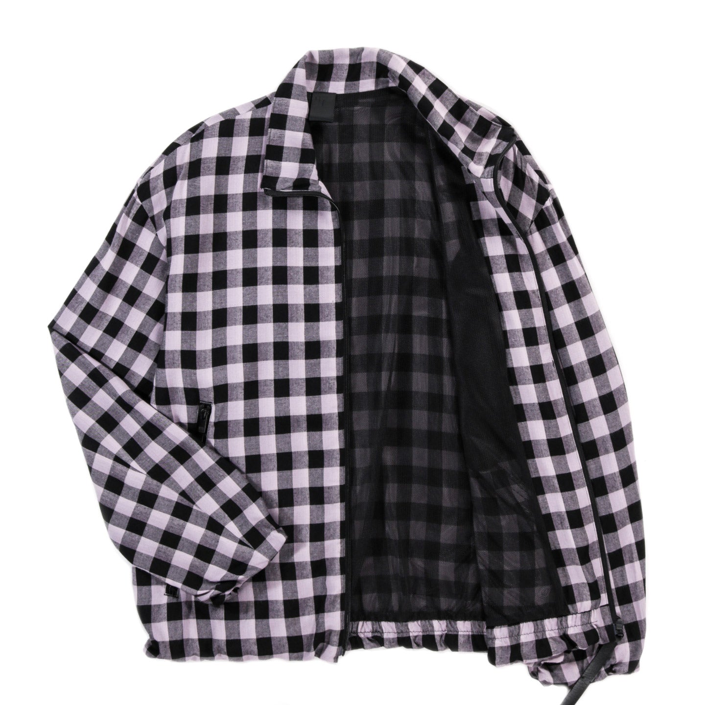 N.HOOLYWOOD 2251-BL08 RAYON TRACK BLOUSON BLACK CHECK