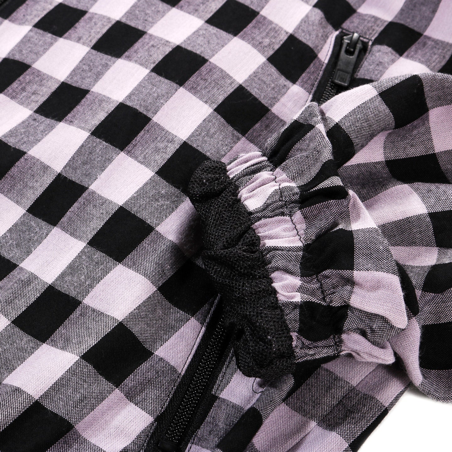 N.HOOLYWOOD 2251-BL08 RAYON TRACK BLOUSON BLACK CHECK