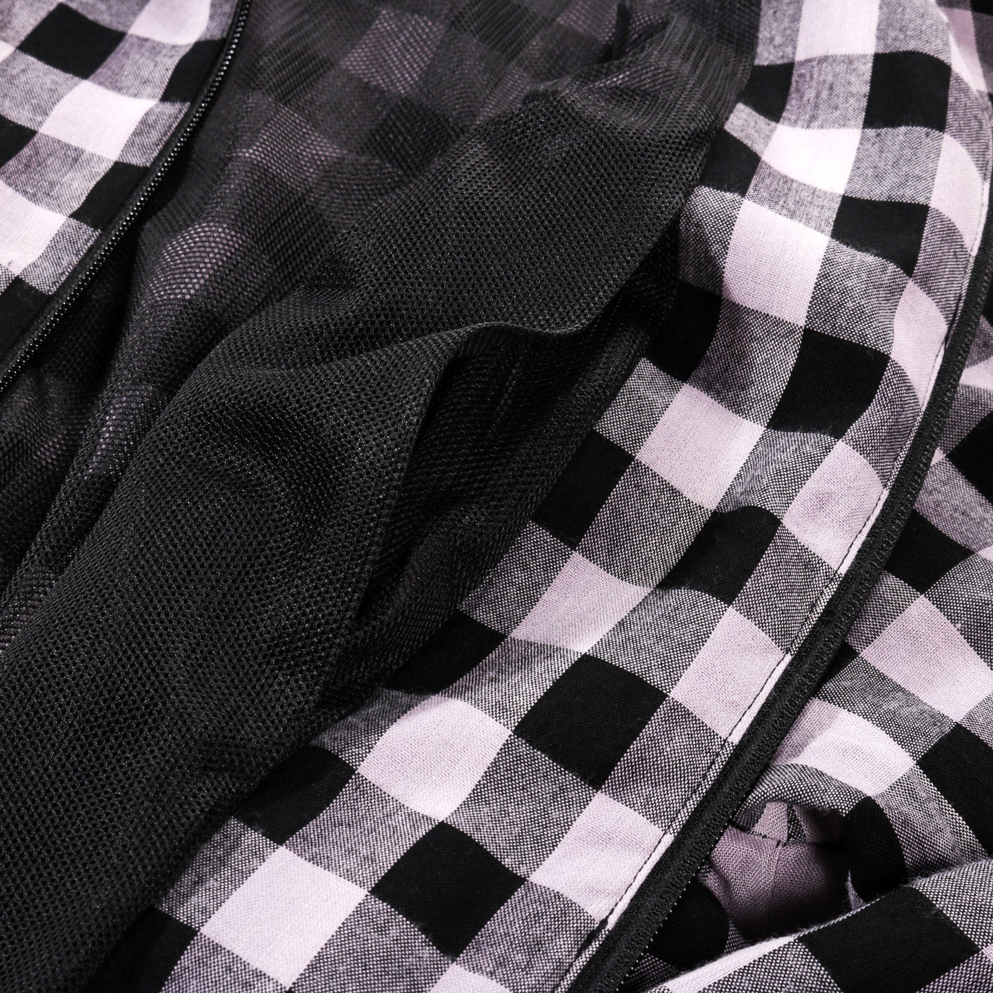 N.HOOLYWOOD 2251-BL08 RAYON TRACK BLOUSON BLACK CHECK