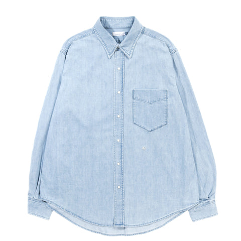 NANAMICA LIGHT DENIM SHIRT INDIGO BLEACH