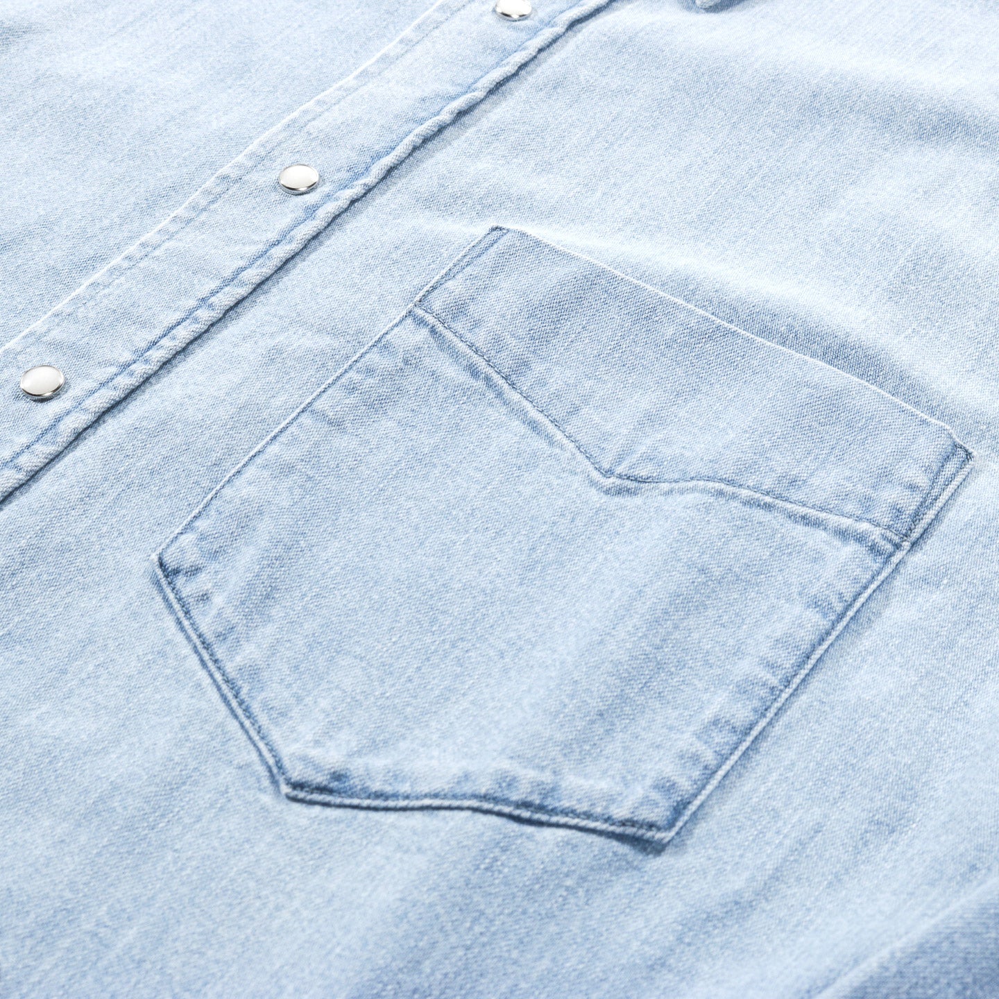 NANAMICA LIGHT DENIM SHIRT INDIGO BLEACH