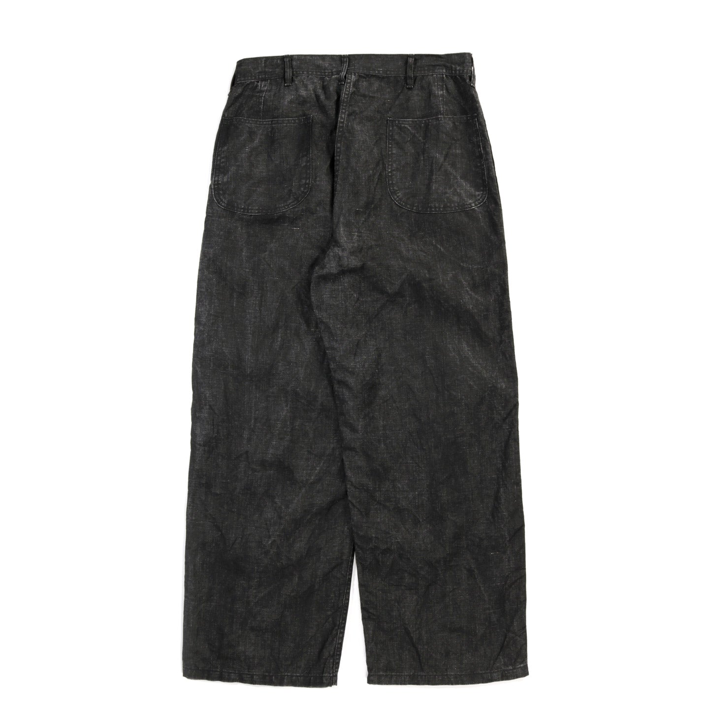 ORSLOW WWII 1940'S US NAVY SUMI COATED LINEN UTILITY TROUSERS BLACK